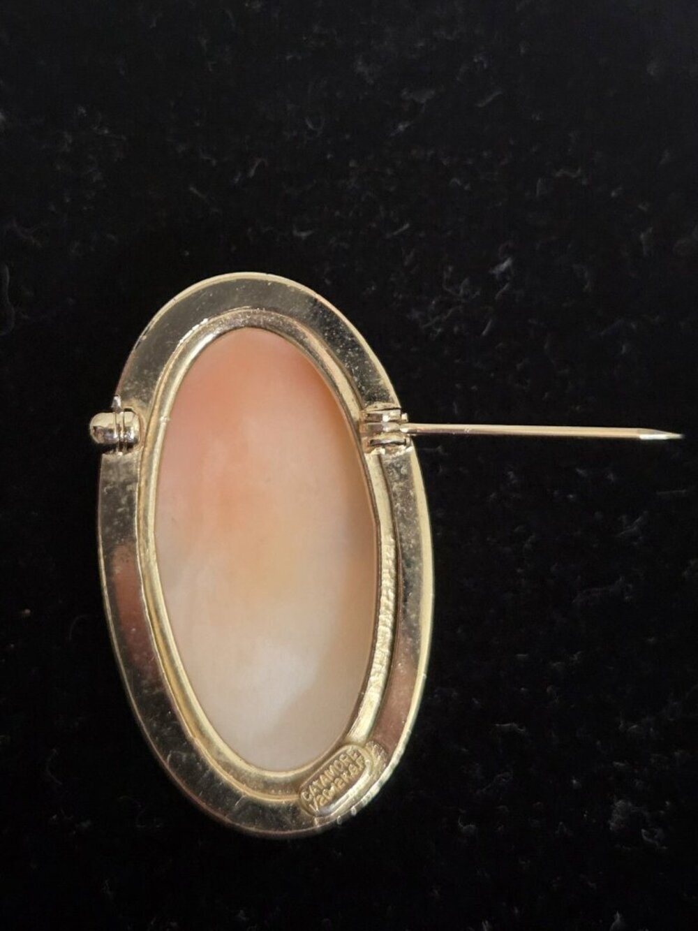 Vtg Catamore Shell Cameo Brooch 12K Gold Filled Hand Carved 1/20 12K GF Pin - Picture 9 of 12